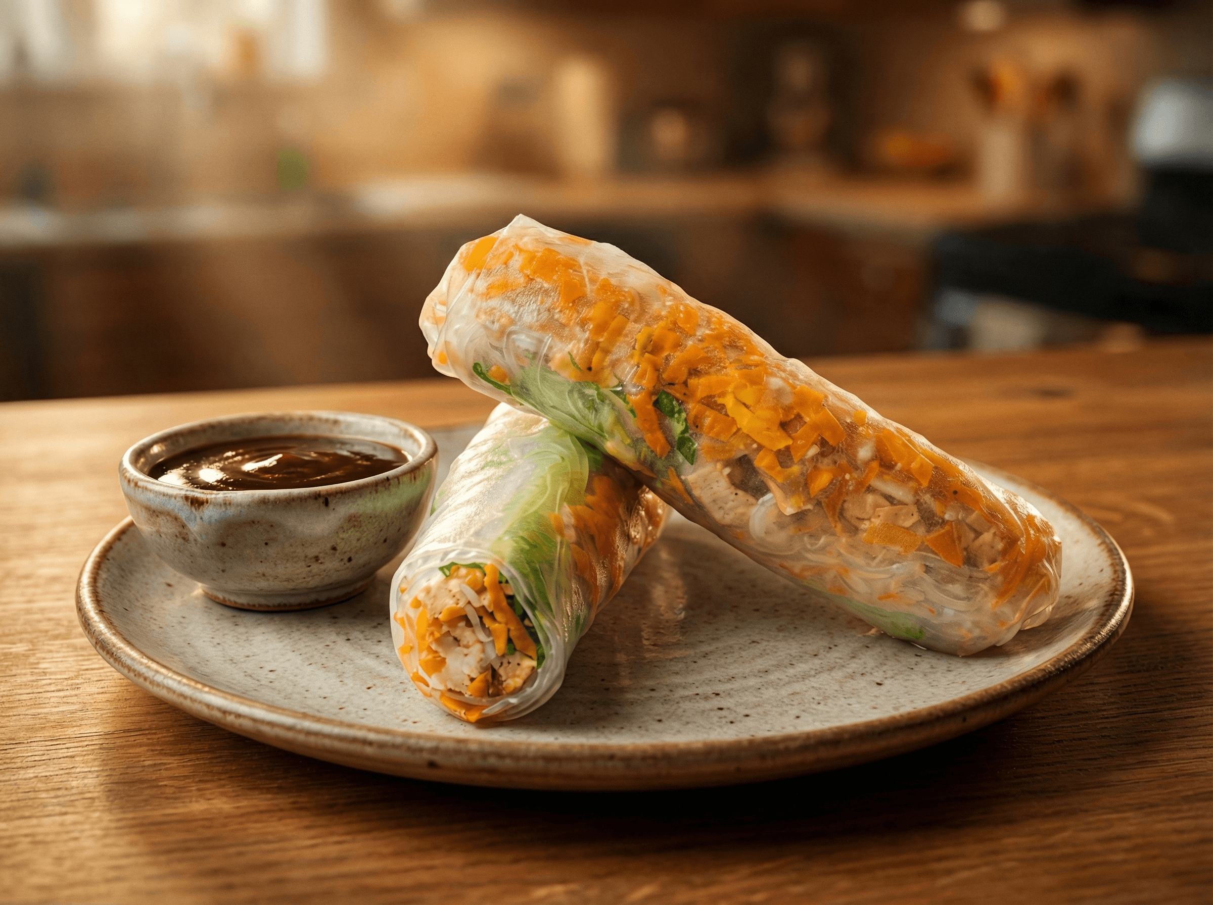 Fresh Summer Rolls (2 pcs) - 100% plant-based and made from scratch at St.Veg