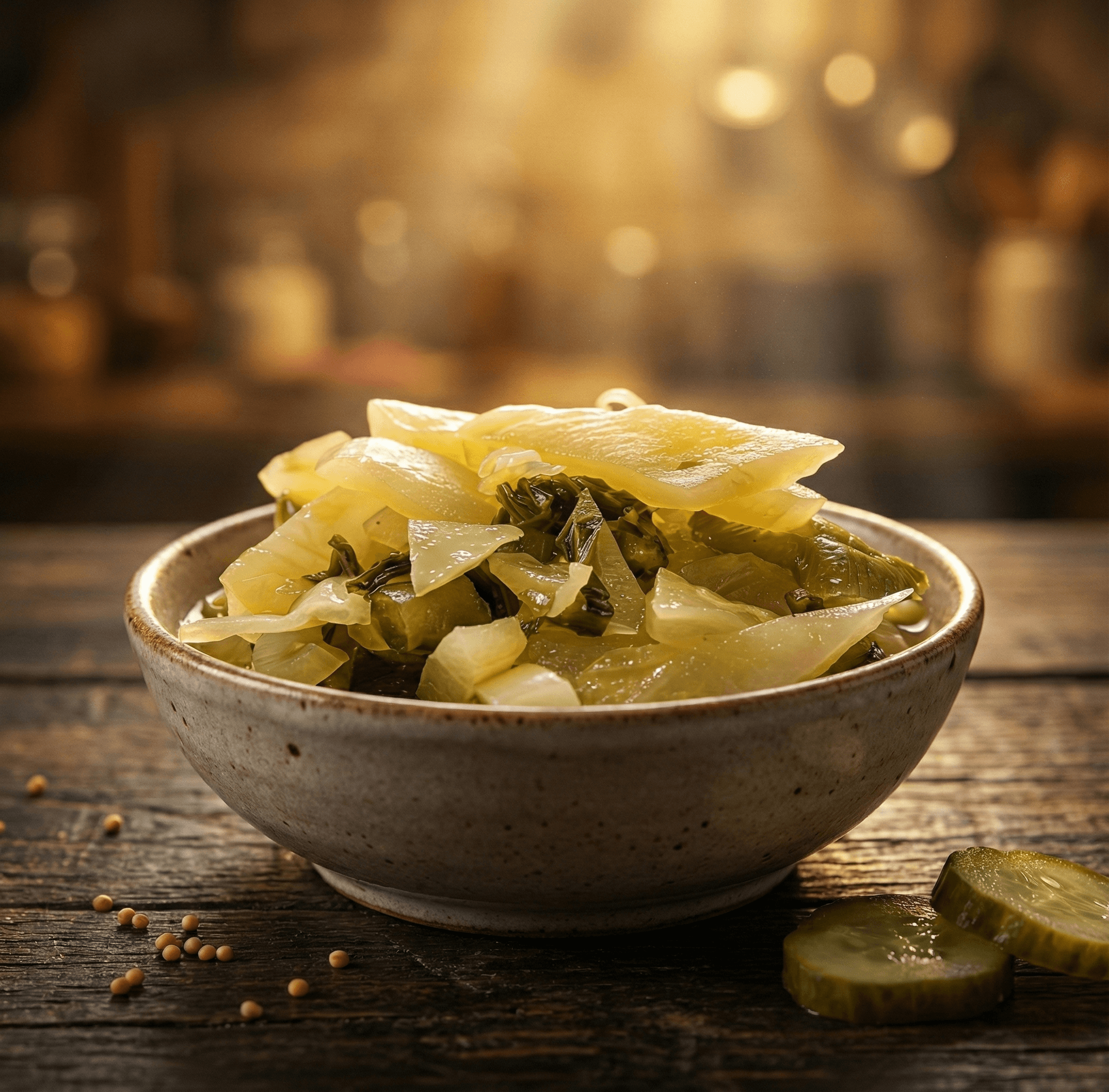 Side Pickled Mustard Greens - 100% plant-based and made from scratch at St.Veg